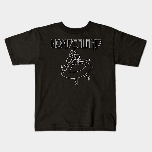 Wonderland Rock Kids T-Shirt by technofaze